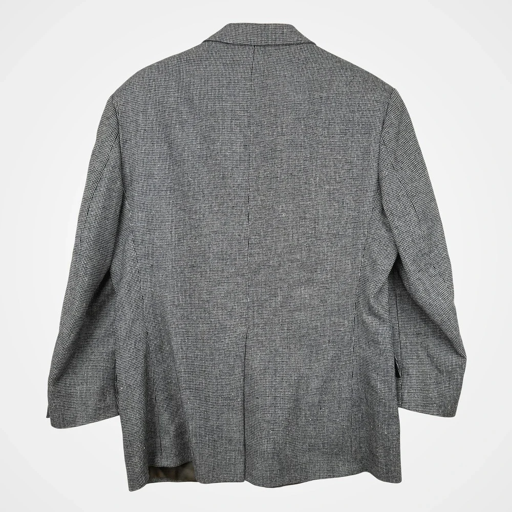 Andover Reed Mens Wool Blend Blazer Size 43R Gray Houndstooth‎ Sport Coat USA
